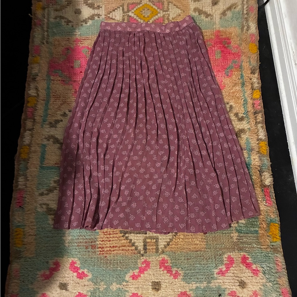 Floral Pleated Purple Skirt
